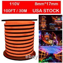 Waterproof 100ft LED Flex Neon Rope Light Strip Party Boat Commercial Sign Decor